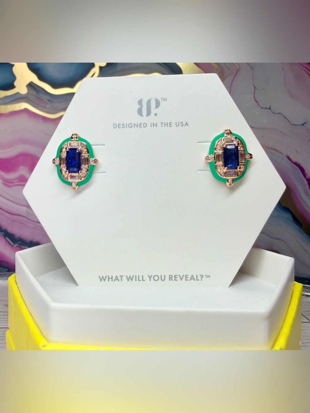 Bomb Party OG Enamel Earrings- “Tidal Moments” Rose Gold ER33960